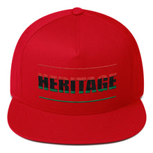 Load image into Gallery viewer, Heritage &quot; RED,BLACK and GREEN&quot; Flat Bill Cap